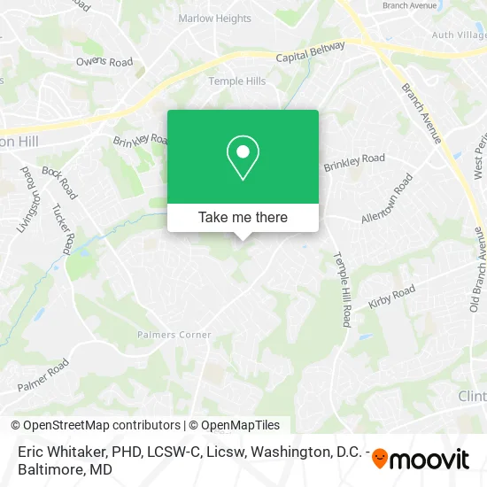 Eric Whitaker, PHD, LCSW-C, Licsw map