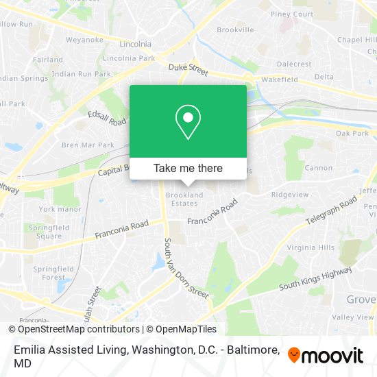 Emilia Assisted Living map