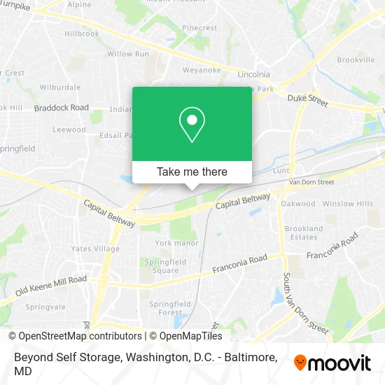 Beyond Self Storage map