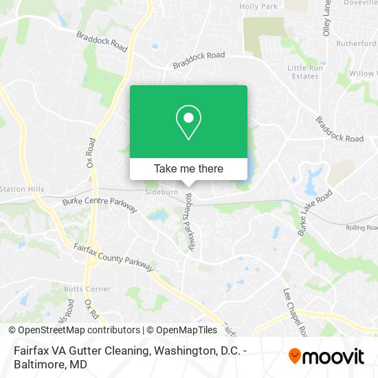 Fairfax VA Gutter Cleaning map
