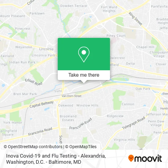 Inova Covid-19 and Flu Testing - Alexandria map