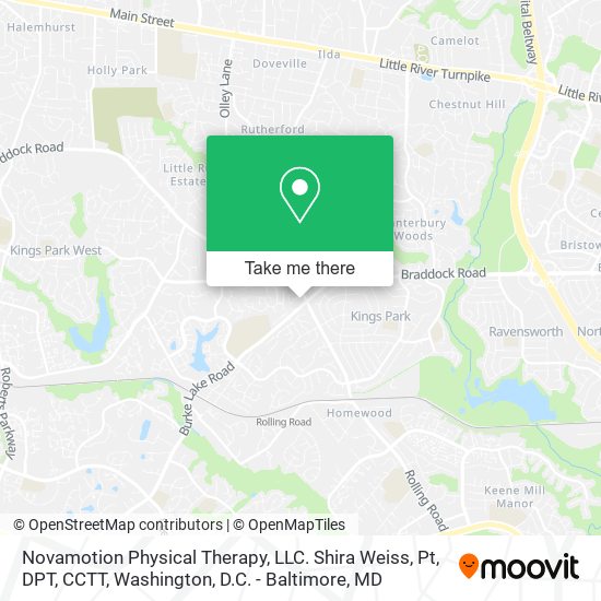 Mapa de Novamotion Physical Therapy, LLC. Shira Weiss, Pt, DPT, CCTT