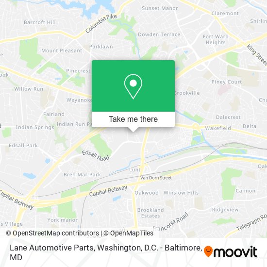 Mapa de Lane Automotive Parts