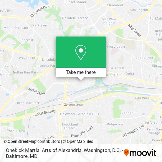 Mapa de Onekick Martial Arts of Alexandria