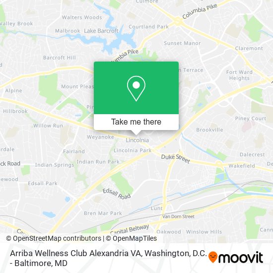 Mapa de Arriba Wellness Club Alexandria VA
