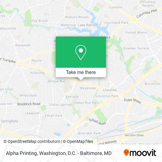 Alpha Printing map