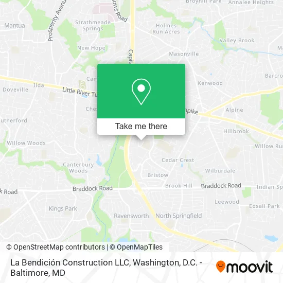 Mapa de La Bendición Construction LLC