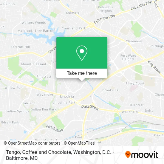Tango, Coffee and Chocolate map