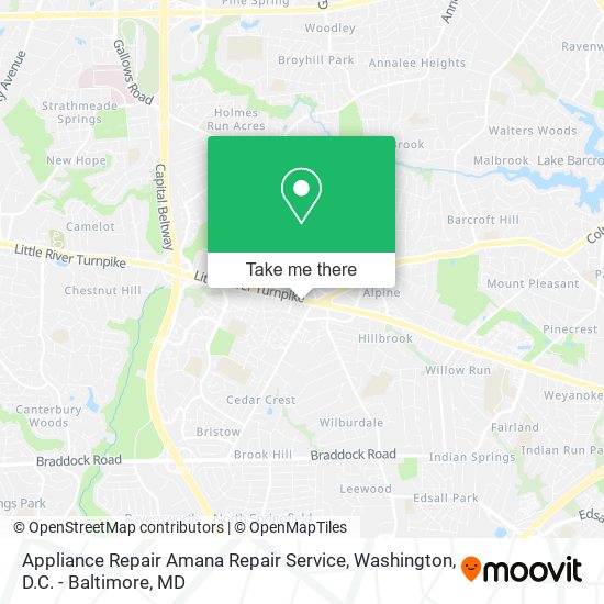 Appliance Repair Amana Repair Service map