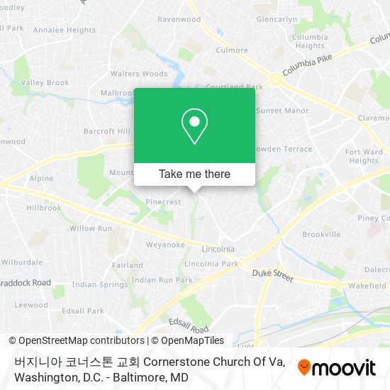 Mapa de 버지니아 코너스톤 교회 Cornerstone Church Of Va