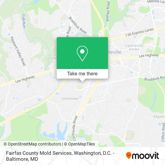 Fairfax County Mold Services map