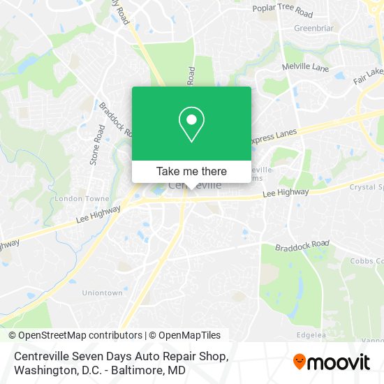 Centreville Seven Days Auto Repair Shop map