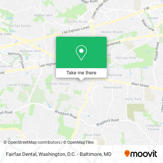 Fairfax Dental map