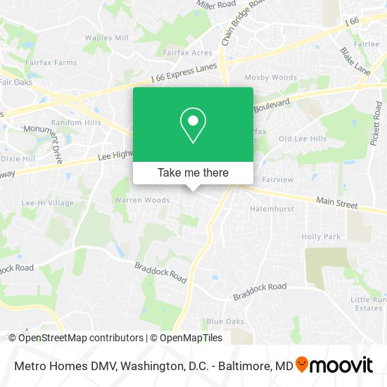 Metro Homes DMV map