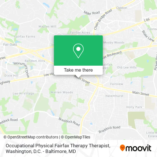 Occupational Physical Fairfax Therapy Therapist map