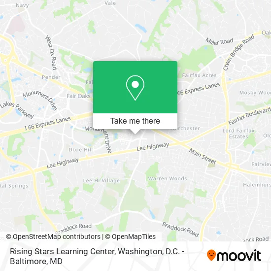 Rising Stars Learning Center map
