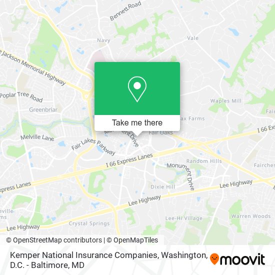 Kemper National Insurance Companies map