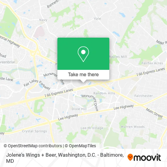 Jolene's Wings + Beer map