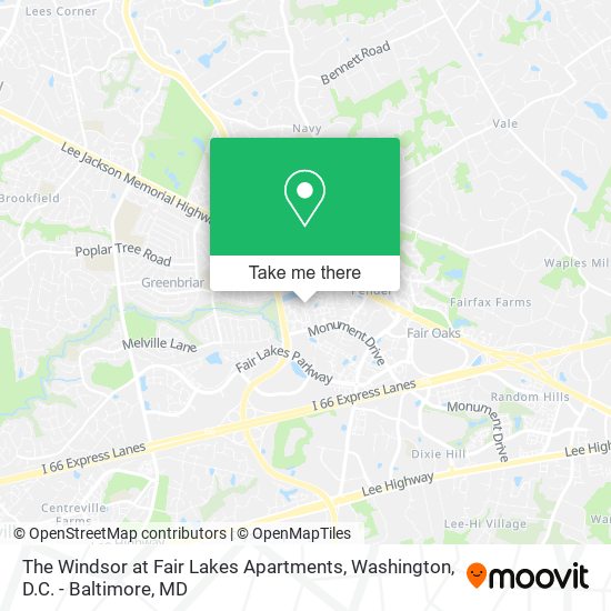 The Windsor at Fair Lakes Apartments map