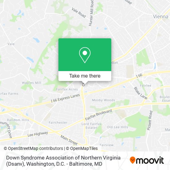 Mapa de Down Syndrome Association of Northern Virginia (Dsanv)