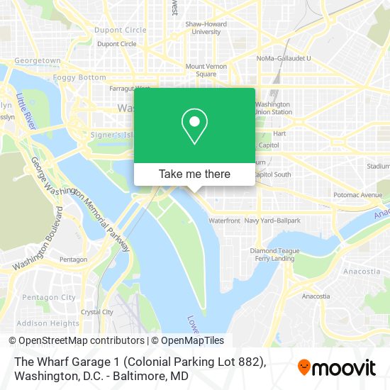 The Wharf Garage 1 (Colonial Parking Lot 882) map