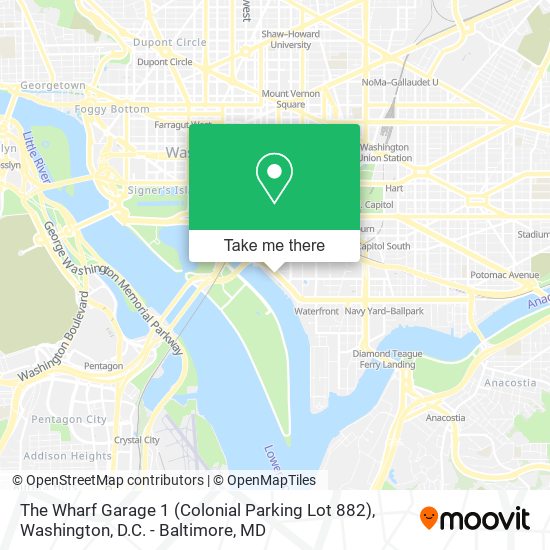 Mapa de The Wharf Garage 1 (Colonial Parking Lot 882)