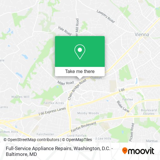 Mapa de Full-Service Appliance Repairs