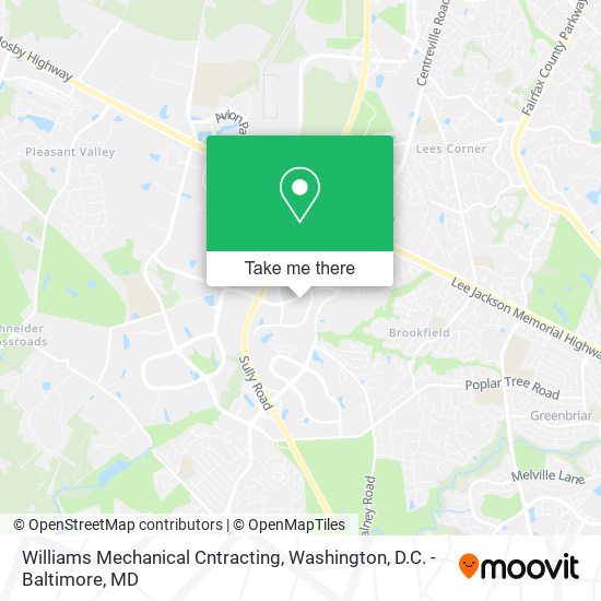 Williams Mechanical Cntracting map