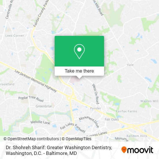 Dr. Shohreh Sharif: Greater Washington Dentistry map