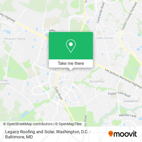 Legacy Roofing and Solar map