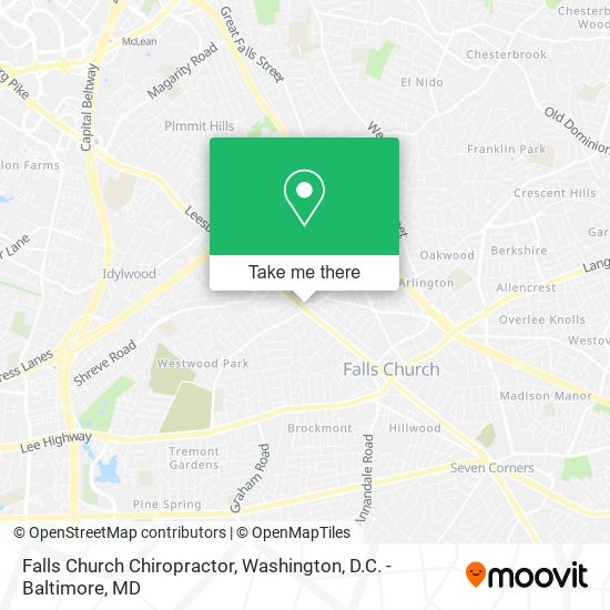 Falls Church Chiropractor map