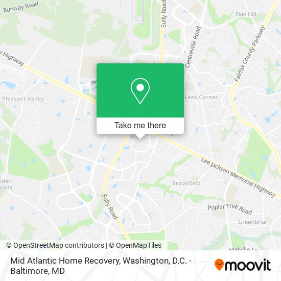 Mapa de Mid Atlantic Home Recovery