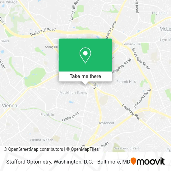 Stafford Optometry map