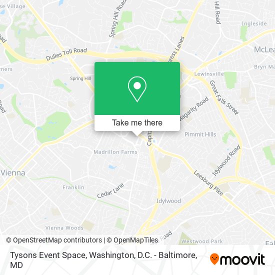 Mapa de Tysons Event Space