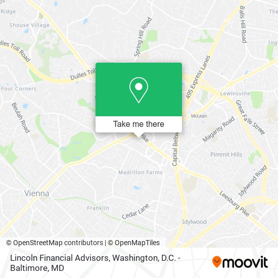 Mapa de Lincoln Financial Advisors