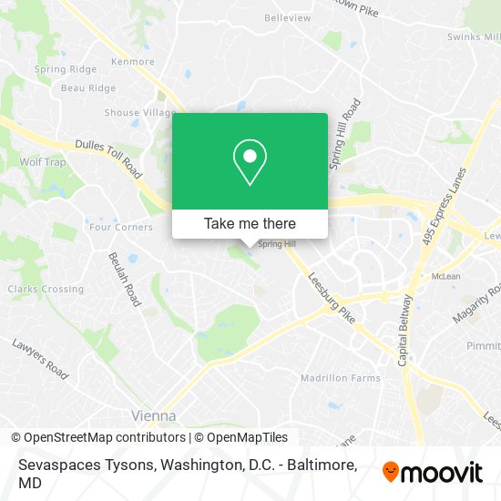 Mapa de Sevaspaces Tysons