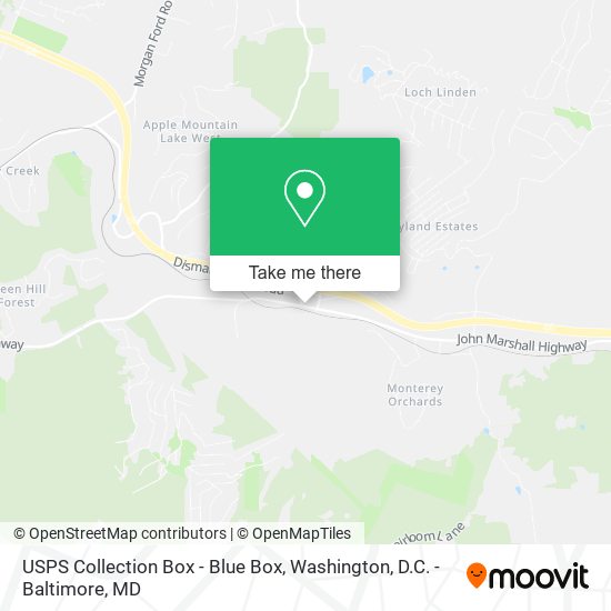 USPS Collection Box - Blue Box map