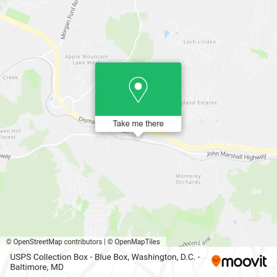 USPS Collection Box - Blue Box map