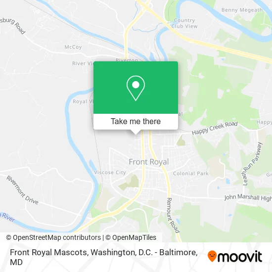 Front Royal Mascots map