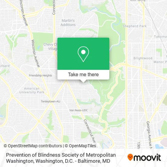 Prevention of Blindness Society of Metropolitan Washington map