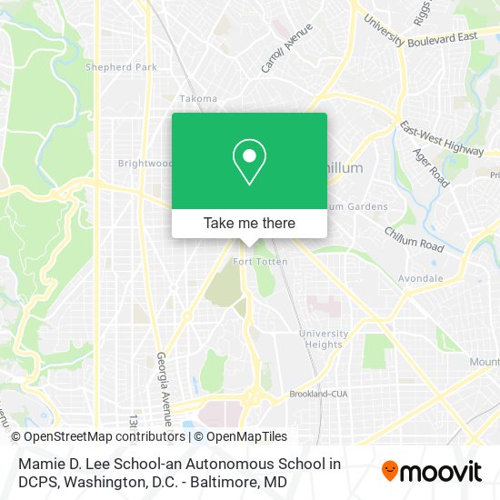 Mapa de Mamie D. Lee School-an Autonomous School in DCPS