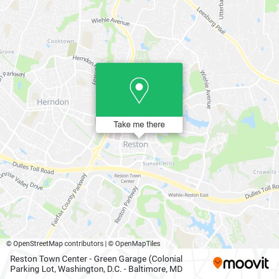 Reston Town Center - Green Garage map