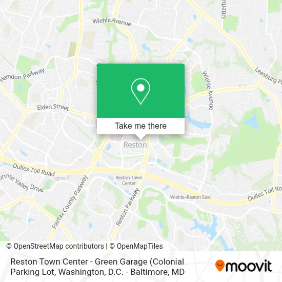 Reston Town Center - Green Garage map