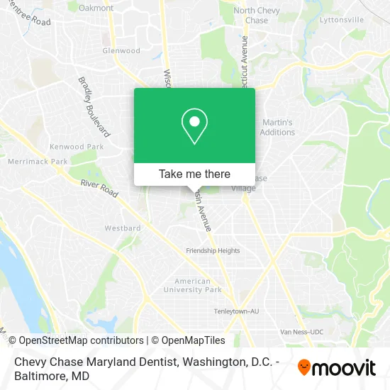 Chevy Chase Maryland Dentist map
