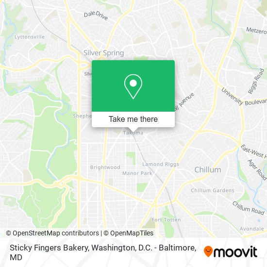Mapa de Sticky Fingers Bakery
