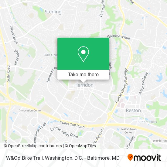 Mapa de W&Od Bike Trail