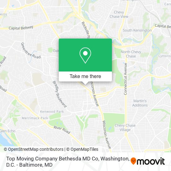 Mapa de Top Moving Company Bethesda MD Co