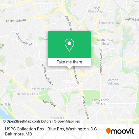 Mapa de USPS Collection Box - Blue Box