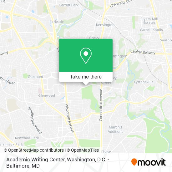 Academic Writing Center map