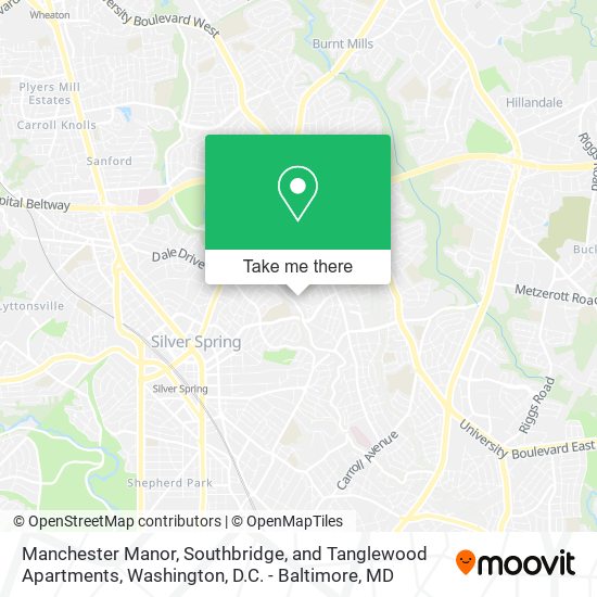 Manchester Manor, Southbridge, and Tanglewood Apartments map